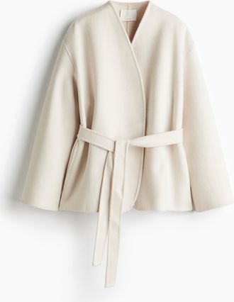 H&M Handgefertigter Mantel aus Wollmix - Beige