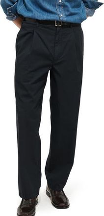 Alex Mill Georges Pleated Cotton Pants in Black at Nordstrom, Size Xx-Large X