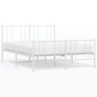 Berkfield Home Metal Bed Frame with Headboard & Footboard White 160x200 cm
