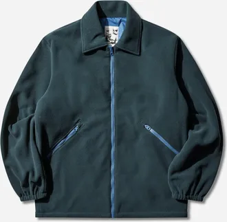 GR10K Men s Collar Reversible Fleece Jacket Forest Green