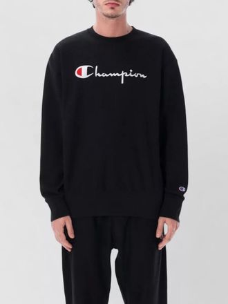 Champion logo crewneck sweater ribbed cuffs hem