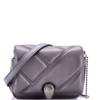 Bulgari Serpenti Cabochon Shoulder Bag Diagonal Quilted Leather Micro