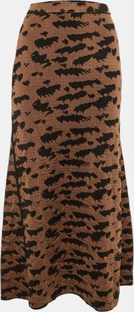 Nanushka Brown /black Patterned Knit Maxi Skirt