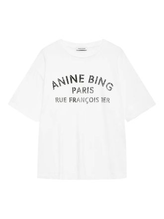 Anine Bing stencil Cohen tee - women - Organic Cotton - L - White