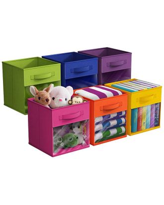 Sorbus 11In 6 Pack Collapsible Fabric Storage Bins