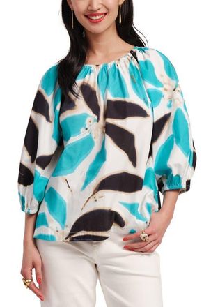 Frances Valentine Bliss Top Banana Leaf in Blue/multi at Nordstrom, Size X-Small