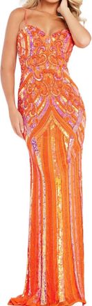 Jovani Beaded Sheath Prom Dress In Orange
