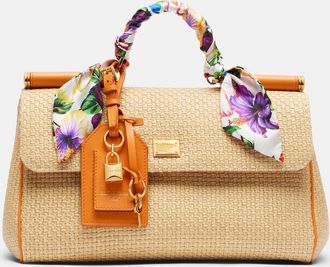 Dolce & Gabbana Bolso al hombro Sicily Small de rafia