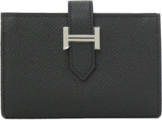 Herm&egrave;s Black Epsom Leather Wallet (Bi-Fold) (Pre-Owned)