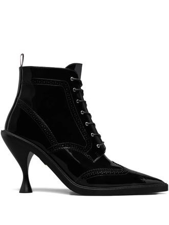 Thom Browne 90mm wingtip leather boots - Black