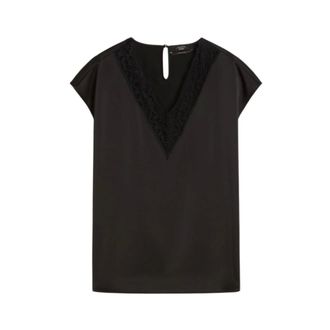 Max Mara Blouses, female, Black, Size: 2XL Wkdstaffa Satin Camisole