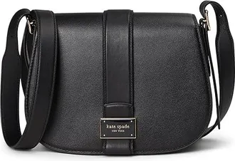 Kate Spade New York Nouveau Saddle Bag Cross Body Womens Handbags Black, Leather