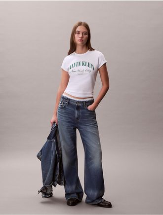 Calvin Klein Jeans Calvin Klein Womens Heritage Classic Baby Tee - White - XL