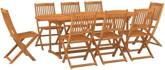 vidaXL Set Comedor De Jard&iacute;n 9 Piezas Madera Maciza Acacia 220x90x75cm Vidaxl