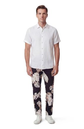 Lords of Harlech Monstera Floral Mens Tailored Pant in Monstera Floral Smoke at Nordstrom, Size 3334