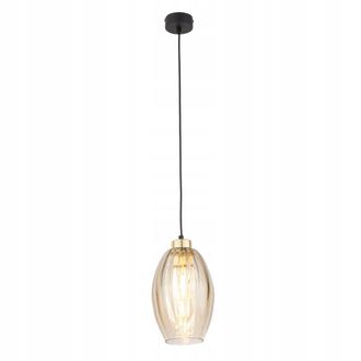 OEM L&aacute;mpara Colgante Sebo De Tk Lighting Con Pantalla Estriada De Color &Aacute;mbar Miel