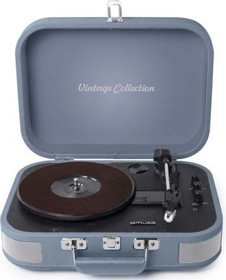 Muse Giradischi stereo in vinile a 3 velocit&agrave; 33/45/78t con bluetooth - MT201BVB
