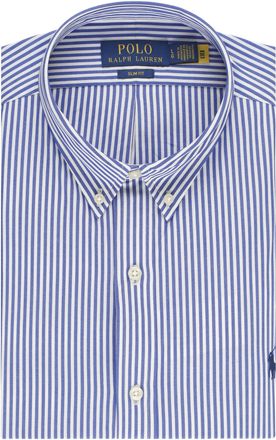 Polo Ralph Lauren Blue Striped Pony Slim-Fit Cotton Button-Down Shirt