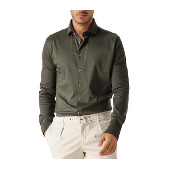 DeSoto Luxury Hai 1/1 - Heren - Casual Overhemden - Groen - L - Katoen - Overhemden