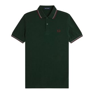 Fred Perry Polo Shirts, male, Green, Size: 2XL Twin Tipped Shirt