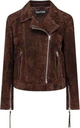 Tom Ford Lex 417 Jas - Dames - Leren en Su&egrave;de Jassen - Bruin - S - Leer - Jassen