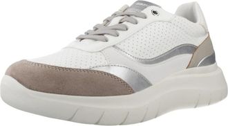 Geox Plummery - Dames - Sneakers - Wit - 39 EU - Leer - Schoenen