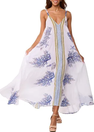 Ranee&rsquo;s Cover-Up Dress in White Multi at Nordstrom Rack, Size Small/medium
