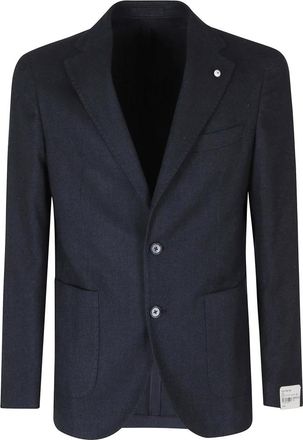 L.B.M. 1911 Tweedelige Jas - Heren - Blazers - Blauw - S - Tweed - Jassen