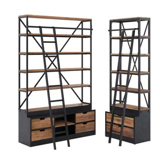 Rendez-Vous D&eacute;co Pack de 2 estanter&iacute;as en madera y metal