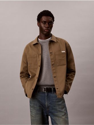 Calvin Klein Jeans Calvin Klein Mens Cotton Blend Relaxed Shirt Jacket - Green - L