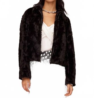 Fifteen Twenty Kylie Faux Fur Jacket In Black