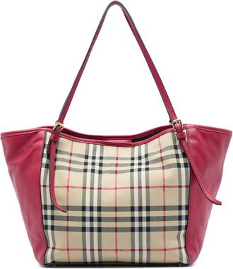 Burberry Pre-owned Burberry Small Haymarket Check Canvas and Leather Canterbury Tote Ladies FWHYAUY5HNNMXT3C