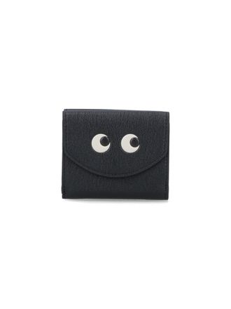 Anya Hindmarch Black Eyes Goat Leather Trifold Wallet