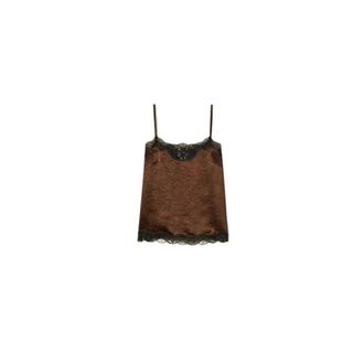 Twinset Tops, Dames, Bruin, XL, Sleeveless Tops