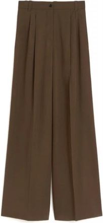 Max Mara Wide Broeken - Dames - Wijde Broeken - Bruin - S - Broeken