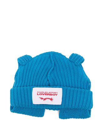 Charles Jeffrey Loverboy pop up-ears beanie - unisex - Cotton - One Size - Blue