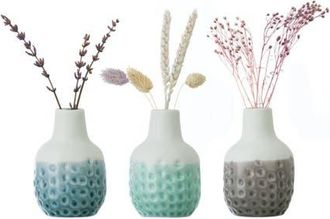 Burgon & Ball Dotty Mini Vase Trio Set in Stone at Nordstrom