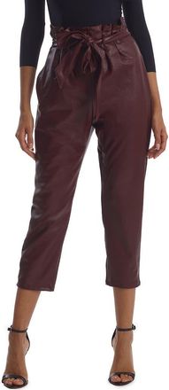 Commando Paperbag Waist Faux Leather Crop Pants in Oxblood at Nordstrom Rack, Size X-Large