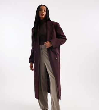 Asos Tall ASOS DESIGN Tall - Cappotto dad fit oversize color prugna-Viola