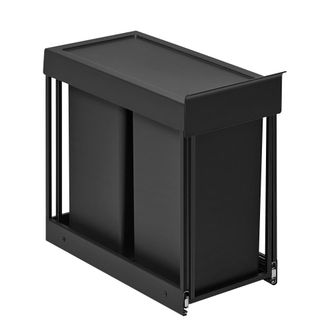 Songmics Cubo de basura para reciclaje y residuos de 2 x 15 l compartimentos