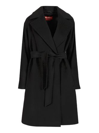 Max Mara Wool Dressing Gown Coat Coats Nero-Donna