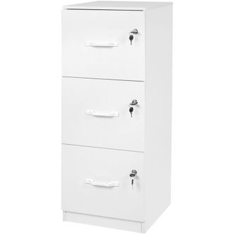 Relaxdays Relaxdays hanging file cabinet, 3 lockable drawers, HxWxD: 103 x 40 x 40 cm, white