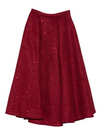 Miau by Clara Rotescu Thais midi skirt - women - Polyester - 44 - Red