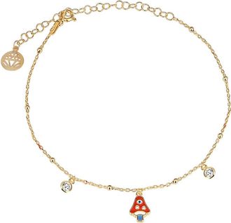 Gabi Rielle Vacay Dreamy Collection 14K Gold Plated Sterling Silver Lucky Magic Mushroom Anklet at Nordstrom Rack