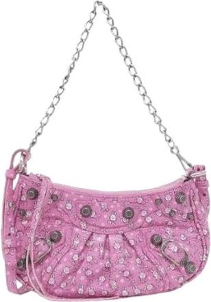 Balenciaga Pre-owned Shoulder Bags, female, Pink, Size: ONE SIZE Pre-owned Le Cagole Mini Leather Shoulder Bag