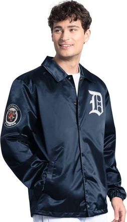 Starter Mens Starter Navy Detroit Tigers Cooperstown Collection Point Man Full-Snap Coaches Jacket at Nordstrom, Size Small