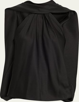 SIMKHAI Scarlett Satin Cape Top