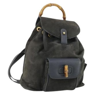 Gucci Zaino Pre-owned in Camoscio - - Pre-owned - Donna - Blu - ONE SIZE