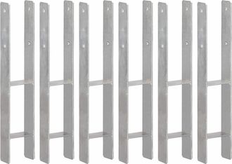 vidaXL Vidaxl - Anclajes De Valla 6 Uds Acero Galvanizado Plateado 10x6x60 Cm