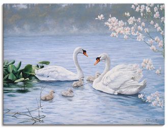 Artland Leinwandbild »Stolze Schwanenfamilie« Vögel 1 Stk. tlg. auf Keilrahmen gespannt